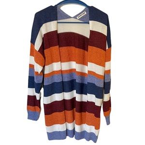 NWOT Ecowish Long Sleeve Striped Cardigan Sweater Size M